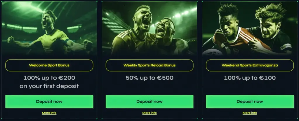 A screenshot from Nitrobet Casino showing sports bonuses.