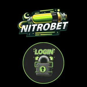 Nitrobet Casino logo above a circular login icon with a padlock symbol, indicating secure account login.